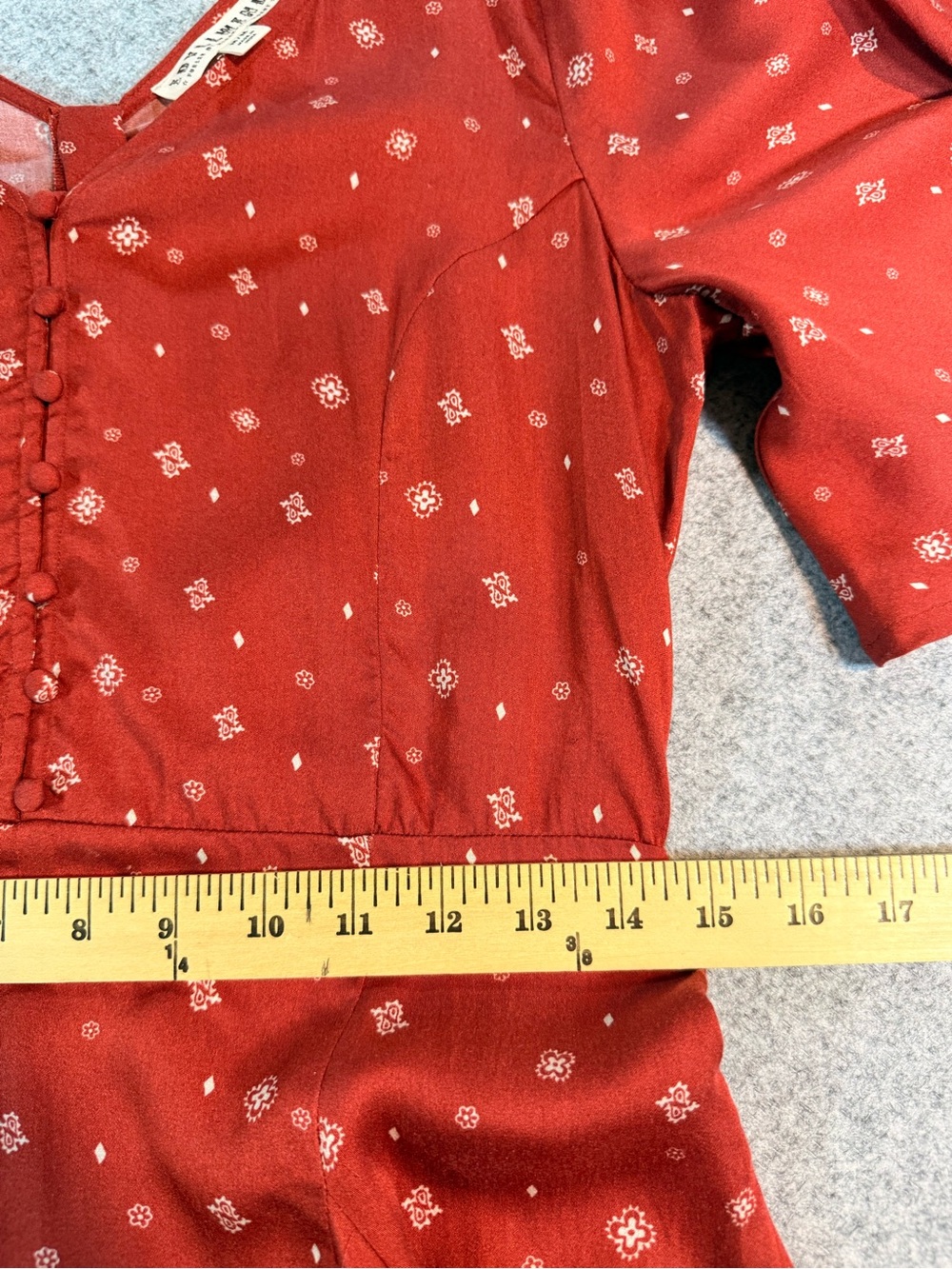 Idyllwind by Miranda Lambert Rust Red Printed Fit & Flare Mini Dress Medium - Picture 8 of 9